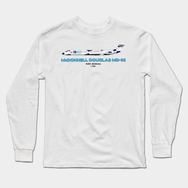 McDonnell Douglas MD-82 - ItAli Airlines Long Sleeve T-Shirt by TheArtofFlying